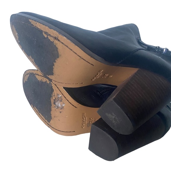 Coach black leather ankle bootie size 7.5 (SH11) - Picture 7 of 13